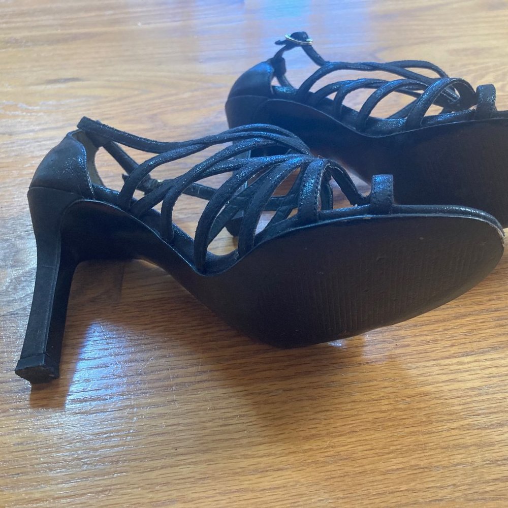 Papell Studio Black Strappy Heels - Picture 7 of 16